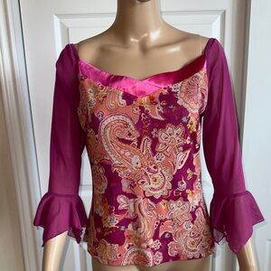 Floral Paisley Pink Women's Top